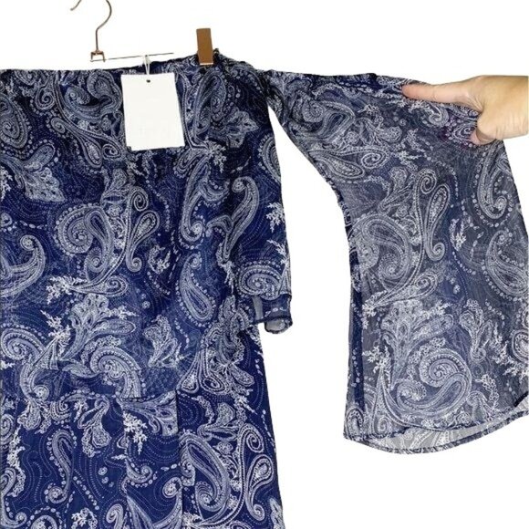 The Jetset Diaries Midnight Paisley Print Romper Size Small Blue New - Picture 6 of 10